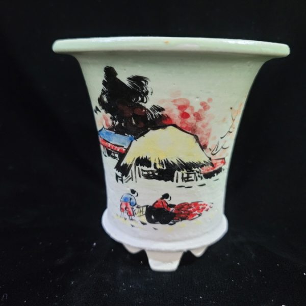 동천소 Raku pot 4"