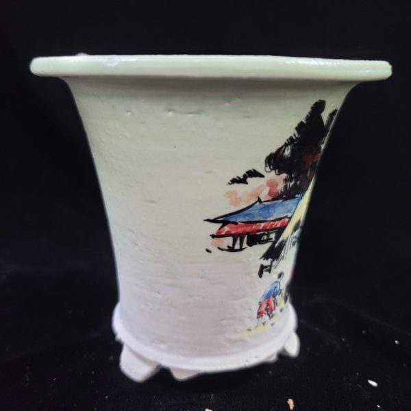 동천소 Raku pot 4"