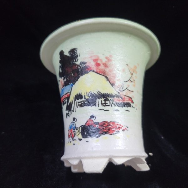 동천소 Raku pot 4"