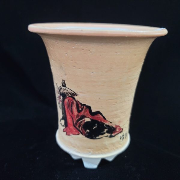 동천소 Raku pot 4"